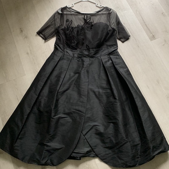 eshakti Dresses & Skirts - Eshakti fit & flare mesh short sleeves retro dress size 18 pleated party BLD